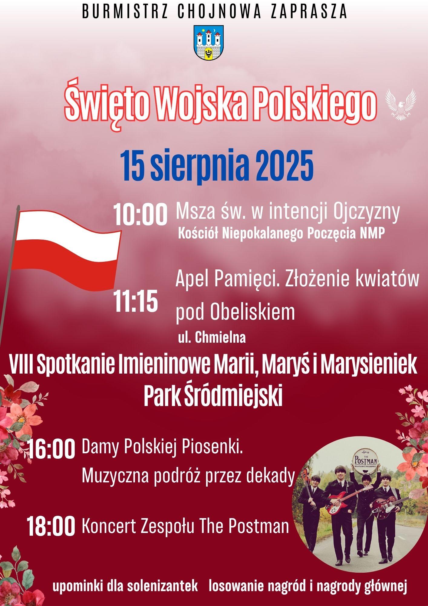 biało-czerwony plakat z informacją o imprezie